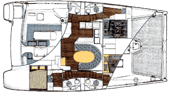 Layout for Leopard 45 Catamaran Charters : Free Ingwe